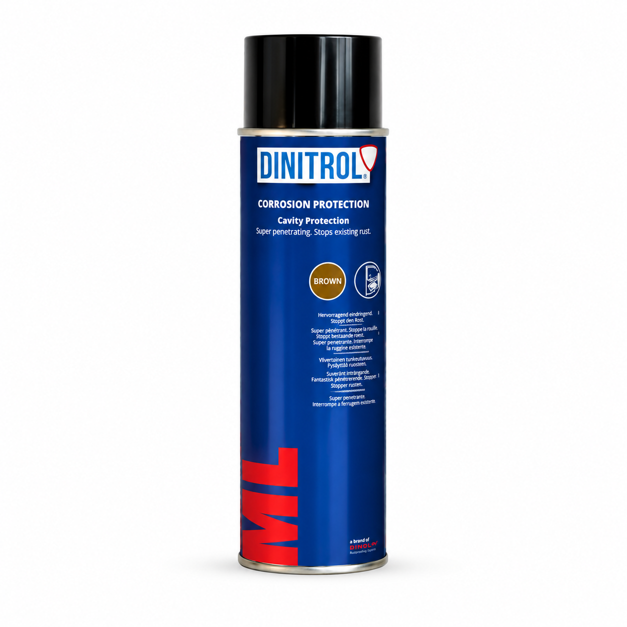 DINITROL ML Cavity Wax Rust Protection Aerosol 500ml Brown Anti Corrosion