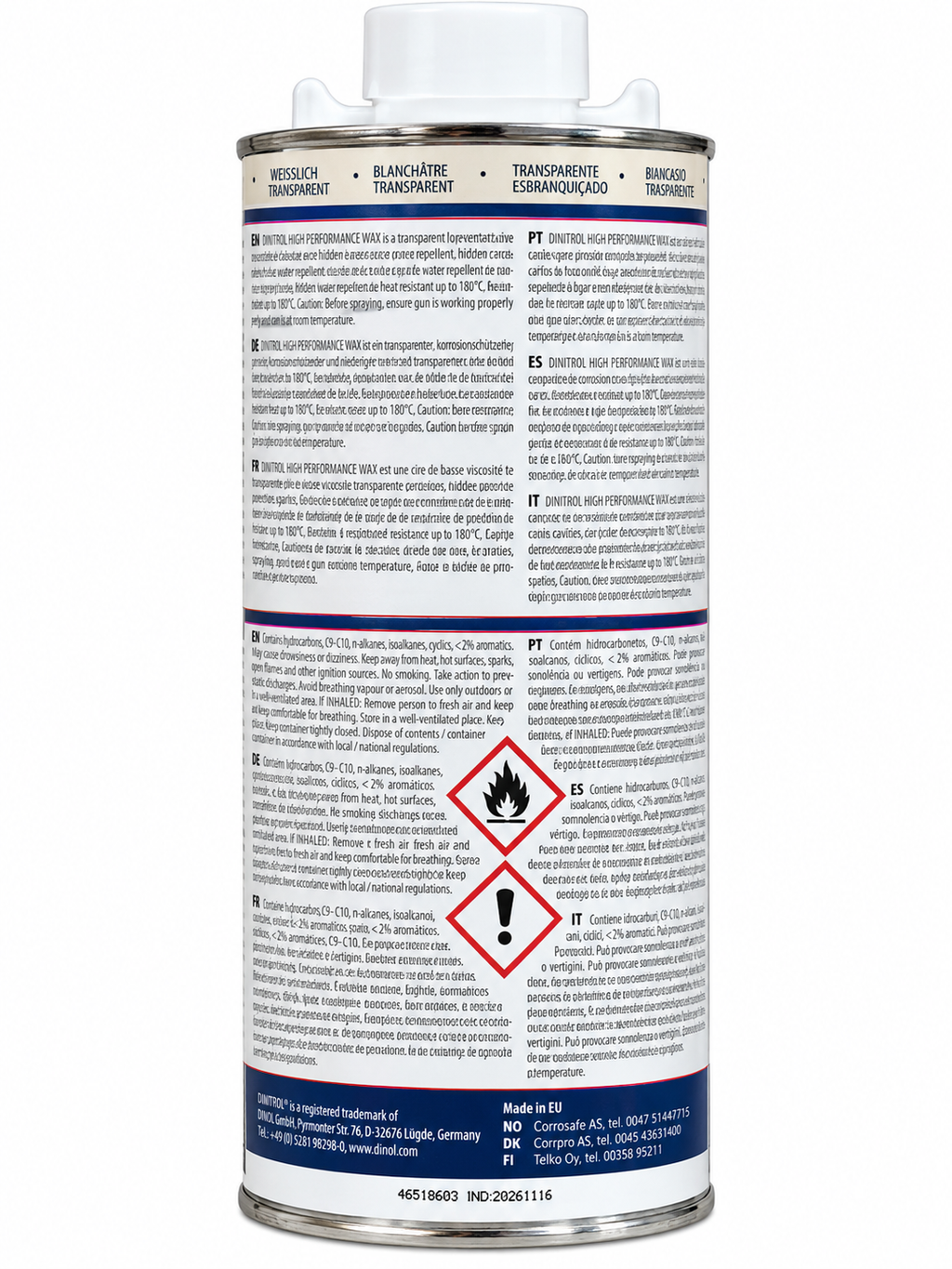 DINITROL High Performance Wax – Cavity & High Temperature Corrosion Protection