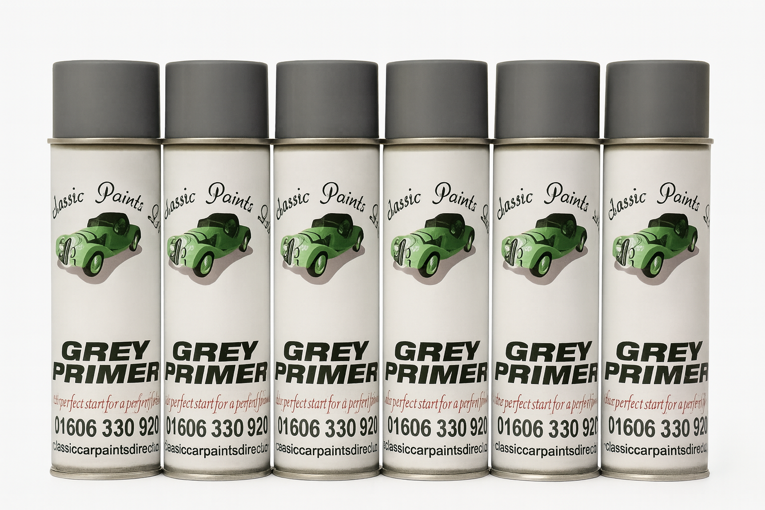 4 X Classic Car Paints Direct Grey Primer Aerosol 500ml