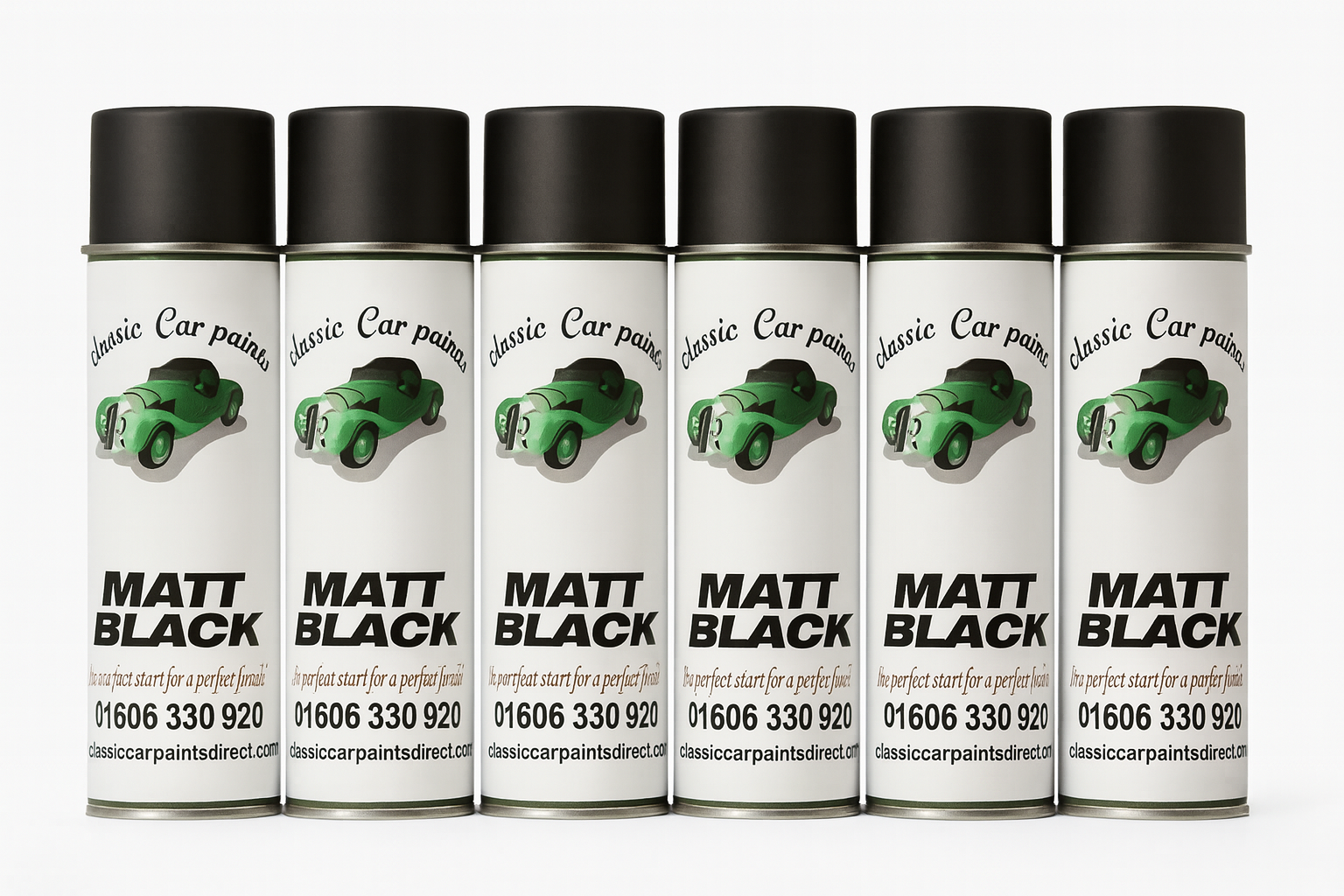 4 x Classic Car Paints Direct Matt Black Aerosol 500ml