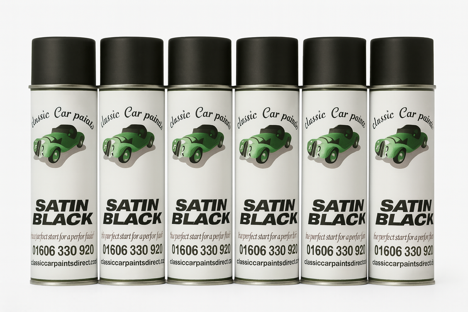 4 X Classic Car Paints Direct Satin Black Aerosol 500ml