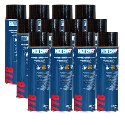12 X DINITROL 77B (BROWN) 500ML CORROSION PROTECTION (aerosol)