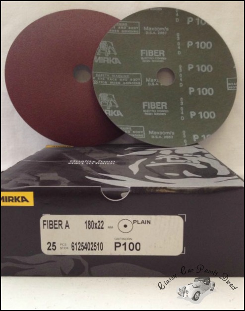 Mirka Fiber A Grinding Discs P24 Aluminium Oxide 100 x 16mm Box of 25 FIBRE 