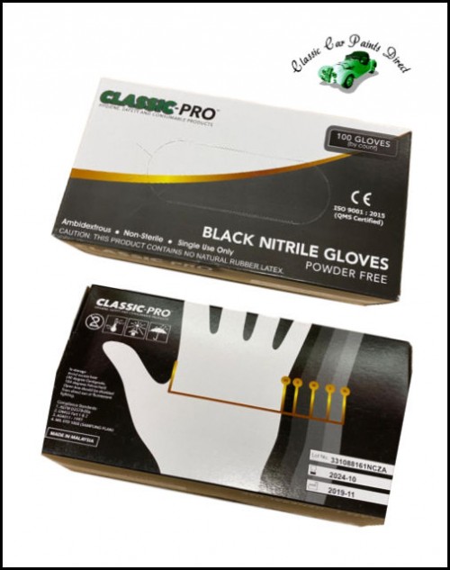 Classic Pro Nitrile Gloves Power Free Non Sterile Black