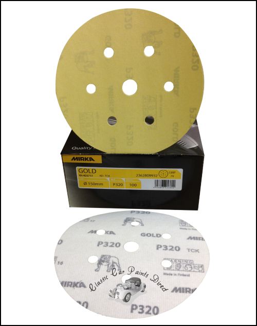 Mirka Abrasives Gold 5 Grip Disc 320g 50 Pk 23-612-320 